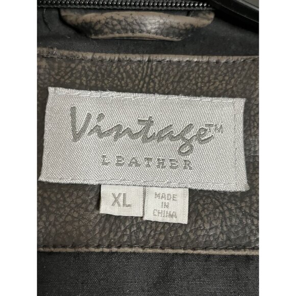 Vintage Brand Leather Men's XL Black Motorcycle Jacket - Picture 7 of 13